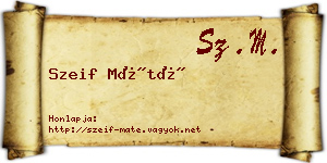 Szeif Máté névjegykártya