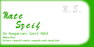 mate szeif business card