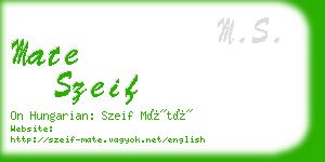 mate szeif business card